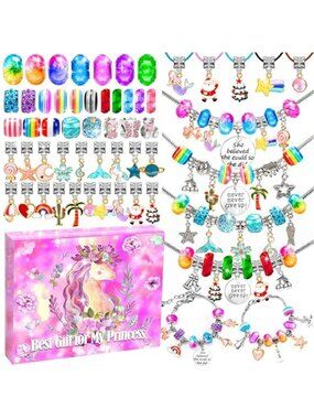 Charm Bracelet Making Kit DIY Jewelry Set Beads Gift Box Girls Craft Jewelry